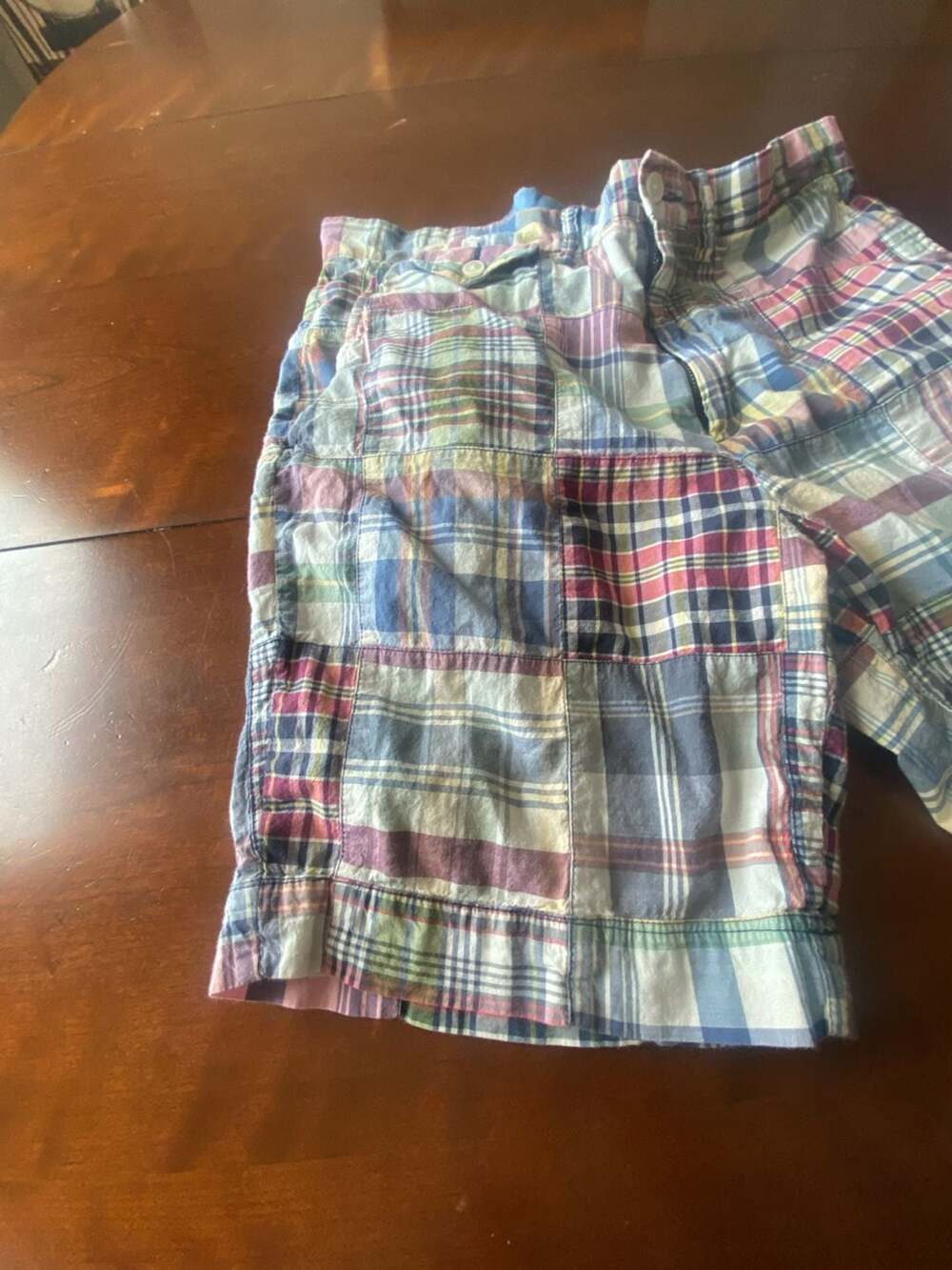 Polo Ralph Lauren Classic Fit Multicolor Patchwork Plaid Cotton Shorts Size 33 - Picture 2 of 7